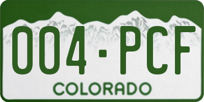 CO license plate 004PCF