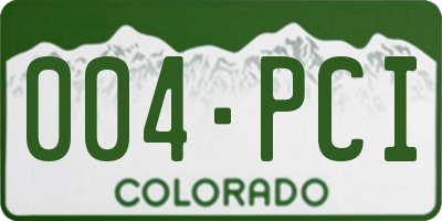 CO license plate 004PCI