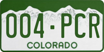 CO license plate 004PCR
