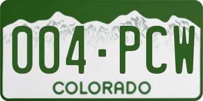 CO license plate 004PCW