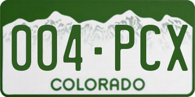 CO license plate 004PCX
