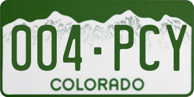 CO license plate 004PCY