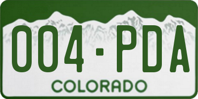 CO license plate 004PDA