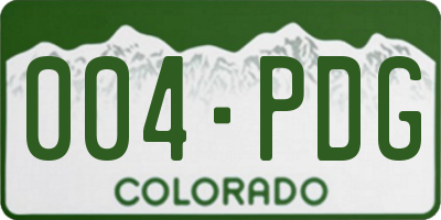 CO license plate 004PDG