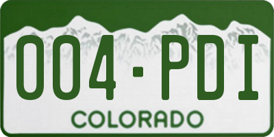 CO license plate 004PDI
