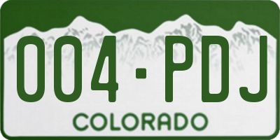 CO license plate 004PDJ
