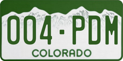 CO license plate 004PDM