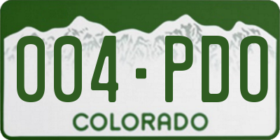 CO license plate 004PDO