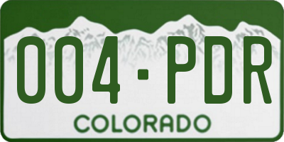 CO license plate 004PDR