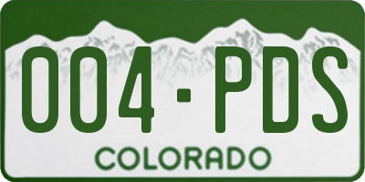 CO license plate 004PDS