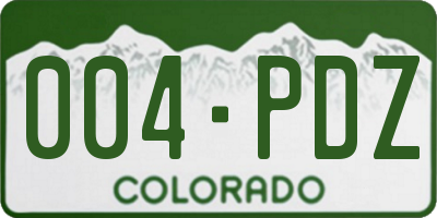 CO license plate 004PDZ
