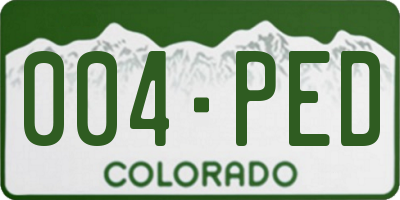 CO license plate 004PED