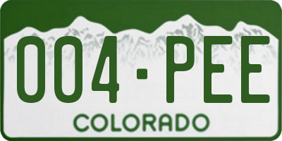 CO license plate 004PEE