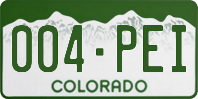CO license plate 004PEI