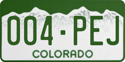 CO license plate 004PEJ