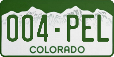 CO license plate 004PEL