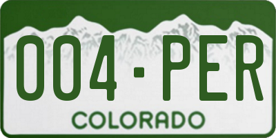 CO license plate 004PER