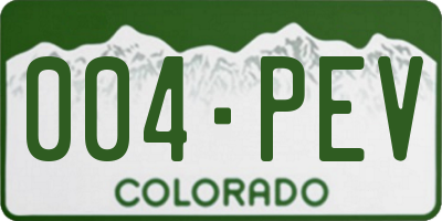 CO license plate 004PEV