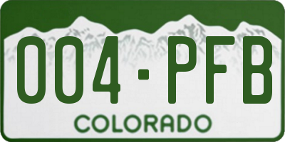 CO license plate 004PFB