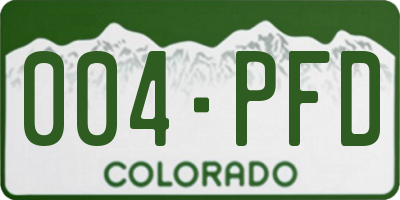 CO license plate 004PFD