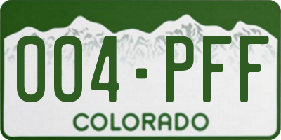 CO license plate 004PFF