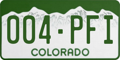 CO license plate 004PFI