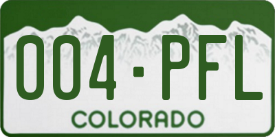 CO license plate 004PFL