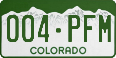 CO license plate 004PFM