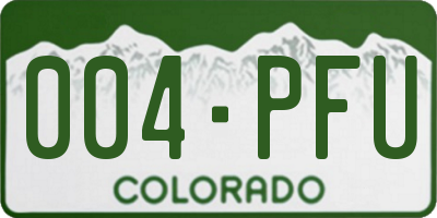 CO license plate 004PFU