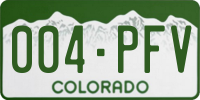 CO license plate 004PFV