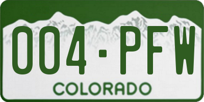 CO license plate 004PFW