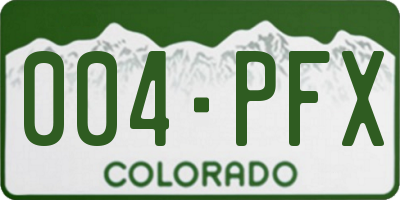 CO license plate 004PFX