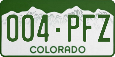 CO license plate 004PFZ
