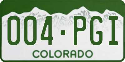 CO license plate 004PGI