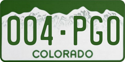 CO license plate 004PGO