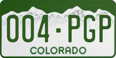 CO license plate 004PGP