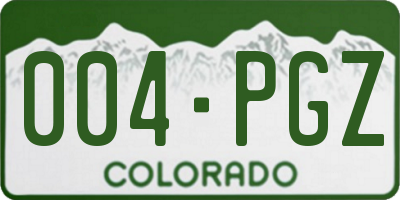 CO license plate 004PGZ