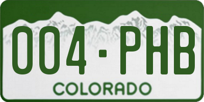 CO license plate 004PHB