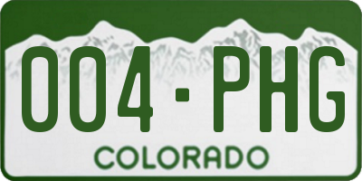 CO license plate 004PHG