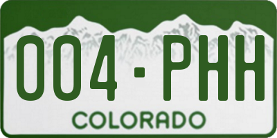 CO license plate 004PHH