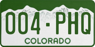 CO license plate 004PHQ