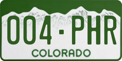 CO license plate 004PHR