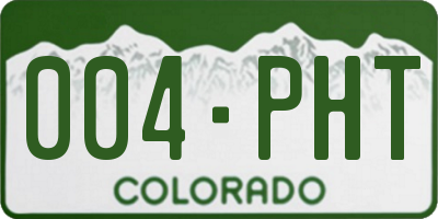 CO license plate 004PHT