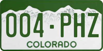 CO license plate 004PHZ