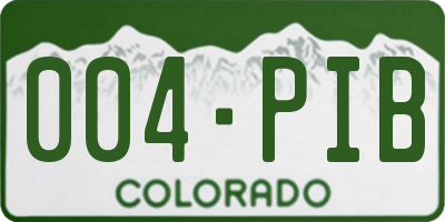 CO license plate 004PIB