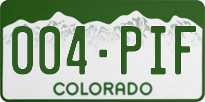 CO license plate 004PIF