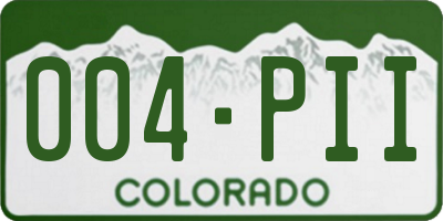 CO license plate 004PII