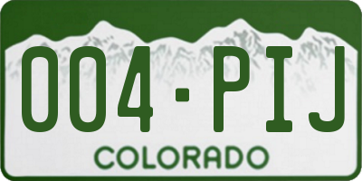 CO license plate 004PIJ