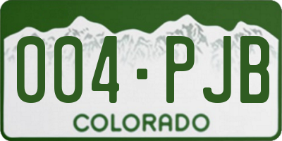 CO license plate 004PJB