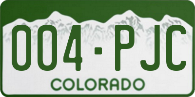 CO license plate 004PJC